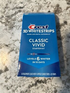 Crest Whitening Strips Box - Blue and White Packaging